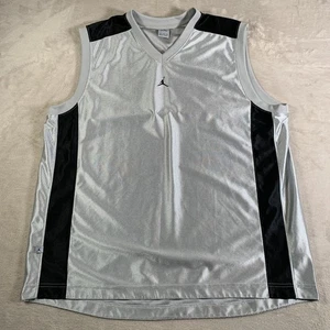 Camisa Jordan Vintage Hombres 2XL Gris Sin Mangas Baloncesto Jersey Tanque Brillante Deslumbramiento - Imagen 1 de 8