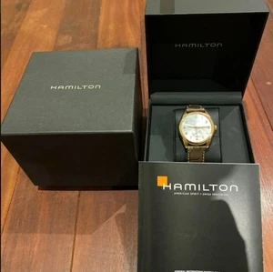Hamilton Jazzmaster Silver Men's Watch with Brown Leather Band Used with case - Picture 1 of 4