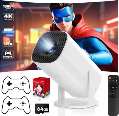 2025 NEW Beamer Projektor 4K UHD WiFi Bluetooth Android TV Heimkino Mini Tragbar - Bild 1 von 4