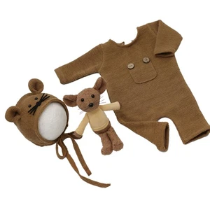 Baby Jumpsuit Set Boy Newborn Infant Photo Props Hat for Photography - Picture 1 of 12