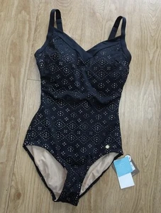 SUNSEEKER Damen Schwarz Badeanzug Schwimmanzug UK 10 F UVP 92£ - Bild 1 von 4