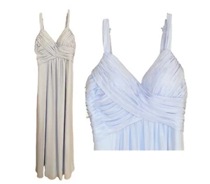 Mori Lee Madeline Garner Bridesmaid Prom Dress 4 Light Blue Chiffon Long - Picture 1 of 10