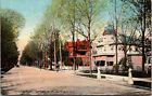 West Church St Elmira NY Postcard Red Striped Awnings Unposted B46