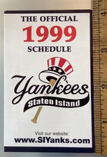 Yankees Staten Island NYC Vintage 1999 Team Logo Pocket Schedule & Prices