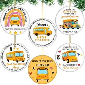 Bucherry 6 pcs School Bus Driver Gift Ceramic New Year Ornament School Bus Dr... - Picture 1 of 6
