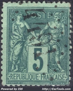 FRANCE TYPE SAGE 5c VERT N° 75 AVEC BELLE OBLITERATION JOUR DE L'AN GC 4491 - Picture 1 of 2