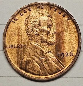 1926 P Lincoln Wheat Cent WOODY -  Improper Alloy Mix Error - UNCIRCULATED Rare - Picture 1 of 7