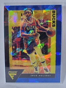 2020-21 Panini Flux Blue Cracked Ice #101 Jrue Holiday Milwaukee Bucks