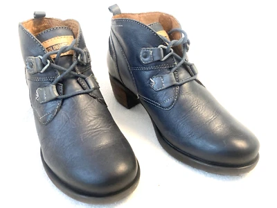 Pikolinos Le Mans Gray/Blue Leather Lace Up Ankle Booties,  Sz 7.5-8, EU 36 VGUC - Image 1 of 4