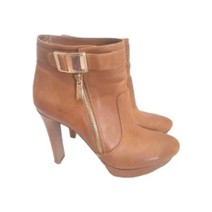 Botines para mujer talla 8 cuero camel tacón de 4" de Vince Camuto  - Imagen 1 de 14