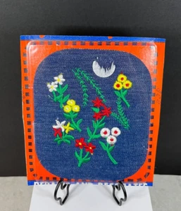 Vintage Joy Insignia Inc Jean with Flowers Embroidered Applique Patch - Picture 1 of 2