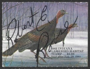USA 1983-84 INDIANA Bird Habitat Revenue Stamp #4 Signed - Picture 1 of 2