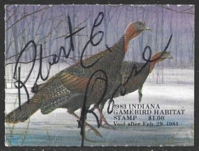 USA 1983-84 INDIANA Bird Habitat Revenue Stamp #4 Signed - Image 1 of 2