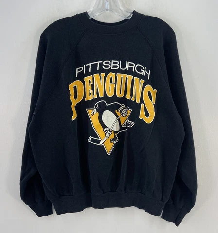VTG 1988 USA Artex Black Pittsburgh Penguins Crewneck Pullover Sweatshirt Men XL Cover