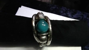 silver tone and blue ball wrap bangle - Picture 1 of 5