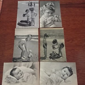 lotto 6 cartoline bambini Vintage Anni 30 40 50 - Foto 1 di 7