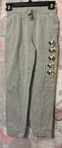 DISNEY PARKS Authentic Original Girls MICKEY Jogger Style Solid Gray Pants Sz M - Picture 1 of 11