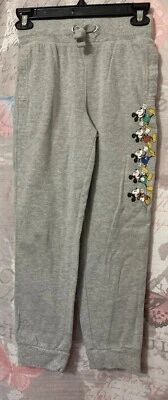 Pantalones DISNEY PARKS Auténticos Originales Niñas MICKEY Estilo Jogger Gris Sólido Talla M Foto 1 de 4