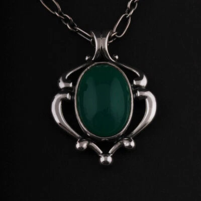 Colgante GEORG JENSEN de Ley del Año 2019, Plata con Ágata Verde. NUEVO Foto 1 de 4