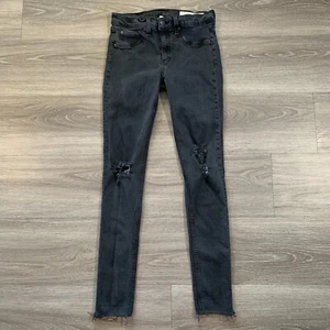 Rag & Bone Jeans Womens Size 29 Washed Black Legging Skinny Stretch Distressed - Picture 1 of 16