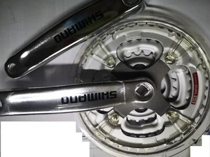 Guarnitura Shimano Dual Sys Alluminio Tripla 24/34/42 Bici Mtb City  6-7-8 Vel. - Foto 1 di 2