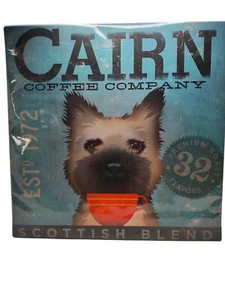 Cairn Terrier Hund Kunst Stephen Fowler Zwillinge Studio handgefertigt Leinwandbild signiert  - Bild 1 von 9