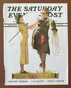 Norman Rockwell Sábado por la Noche CUBIERTA SOLAMENTE 23 de abril de 1936 - Imagen 1 de 1
