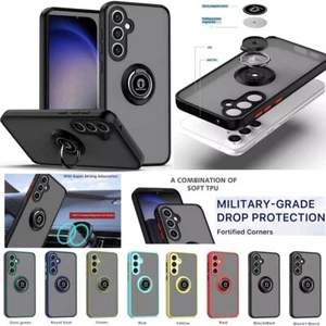 For Samsung Galaxy S25 S24 S23 S22 S20 S8 Magnetic Ring Stand Rugged Phone Case - Picture 1 of 16