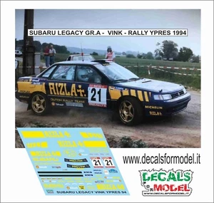 DECALS 1:43 SUBARU LEGACY RIZLA VINK RALLY YPRES 1994 - Foto 1 di 1