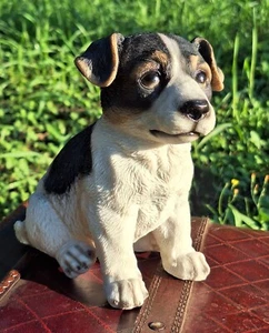 Design Toscano Jack Russell sitzender Terrier Welpe Statue in Designer Resin - Bild 1 von 8