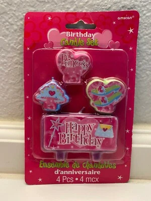 JUEGO DE VELAS DE CUMPLEAÑOS PRINCESA (4 piezas) Fiesta de cumpleaños Decoración de pasteles Cupcake Foto 1 de 2