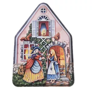 Vintage 1996 Fairy Tale Cottages CINDERELLA House Tin Box Container Silver Crane - Picture 1 of 6