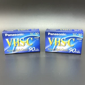 2 Panasonic VHS-C TC-30 Video Cassette Tapes Super High Grade 90 Min Sealed SHG - Picture 1 of 5