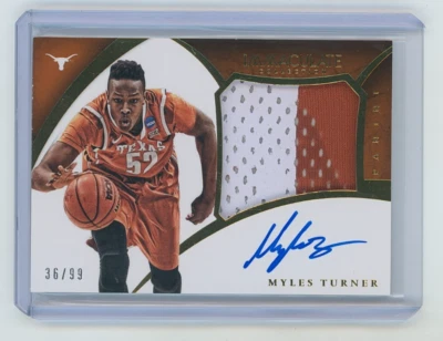 2015 -16 Immaculate Collegiate Myles Turner Rookie Jumbo Patch Auto 36/99 - Image 1 of 2