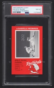 1982 Ehrler's Dairy Louisville Redbirds Willie McGee Pre-RC PSA 8 NM-MT Low Pop! - Picture 1 of 2