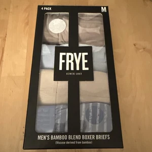 FRYE Boxer Briefs Mens 4 Pack Bamboo Blend Ultrasoft Sz Small Blue Light Brown - Picture 1 of 4