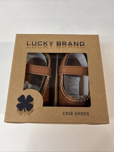 NWT LUCKY BRAND Brown Crib Shoes Style LB-AVA-TJ Size 3M - Picture 1 of 3