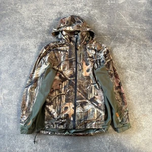 Yukon Gear Camo Hunting Jacket Mens M Brown Moinf Grape Leaf Outdoor Hooded Zip - Picture 1 of 8