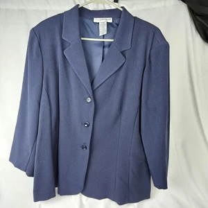 Sag Harbor Damen Stretch dunkelblau Blazer Jacke 16 gefüttert zwei Taschen Karriere - Bild 1 von 5