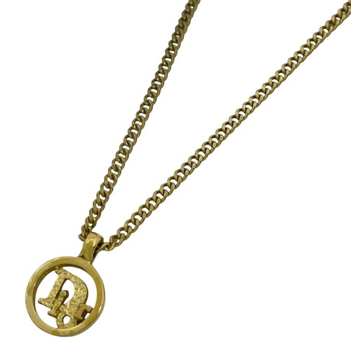 Collana girocollo con logo Christian Dior placcato oro donna