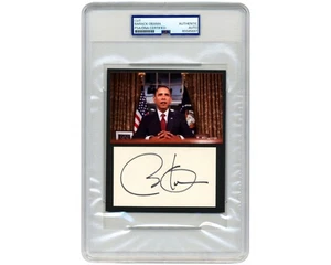 President Barack Obama Signed Cut Display in Oval Office Address PSA Bold Auto - Picture 1 of 2
