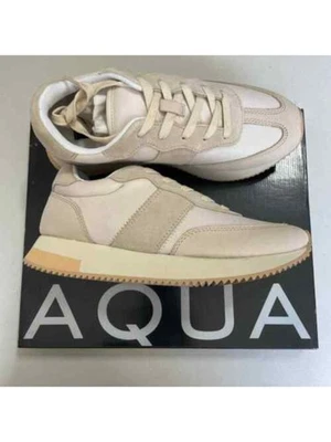 AQUA Womens Beige 0.5" Platform Toe Wedge Leather Athletic Training Shoes 7 M - Image 1 of 3