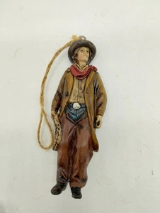 Cowboy Western Ranch Rodeo Lasso Christmas Ornament 4.5" Tall Resin - Foto 1 di 9