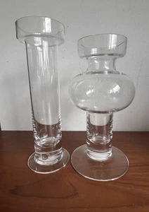 Dartington Crystal 1970s clear glass Candle Stick Holder labelled ref c - Picture 1 of 9