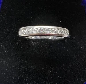 1/2 kt natürlicher runder Diamant Jahrestag Ehering Brautring 14 K Weißgold - Bild 1 von 24