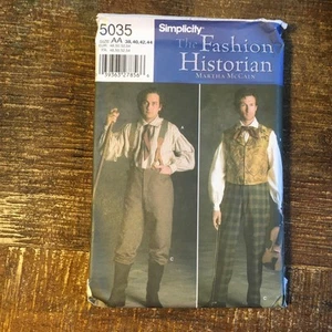 SimplicitySewing Pattern 5035 Mens Civil War Era 1800s Shirt Pants 38 - 44 UNCUT - Picture 1 of 2