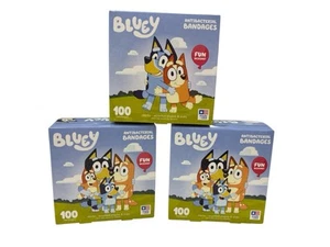 3 Boxes of 100 = 300 Bluey Antibacterial Assorted Bandages Square & Strips Bingo - Picture 1 of 1