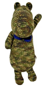 Green 20" Crochet Hippo Hippopotamus Stuffed Plush - Picture 1 of 7