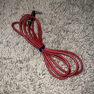Genuine Audio Cable 3.5mm/ L Cord/ for Beats by Dr Dre Headphones Aux & Mic Red - Picture 1 of 2