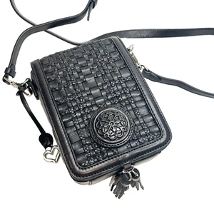 Bolso Bandolera BRIGHTON FERRARA Ilia Mini Solapa Cuero NEGRO $285 - Imagen 1 de 14